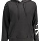 Sleek Black Cotton Hoodie with Bold Print