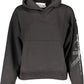 Sleek Black Hooded Sweatshirt with Logo Print