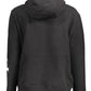 Sleek Black Cotton Hoodie with Bold Print
