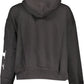 Sleek Black Hooded Sweatshirt with Logo Print