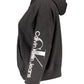 Sleek Black Hooded Sweatshirt with Logo Print