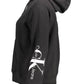 Sleek Black Cotton Hoodie with Bold Print