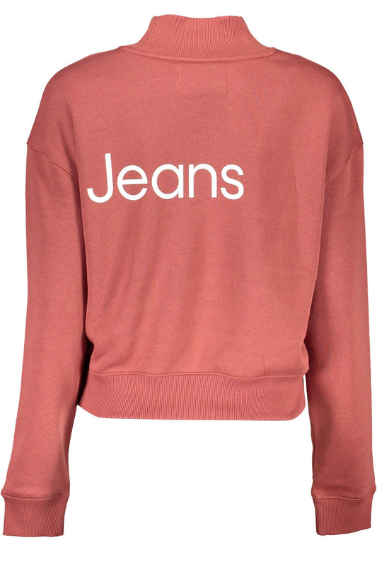 Chic Red Embroidered Logo Sweatshirt