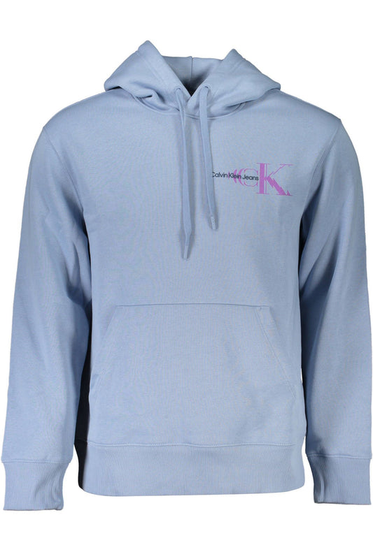 Elegant Light Blue Hooded Sweatshirt