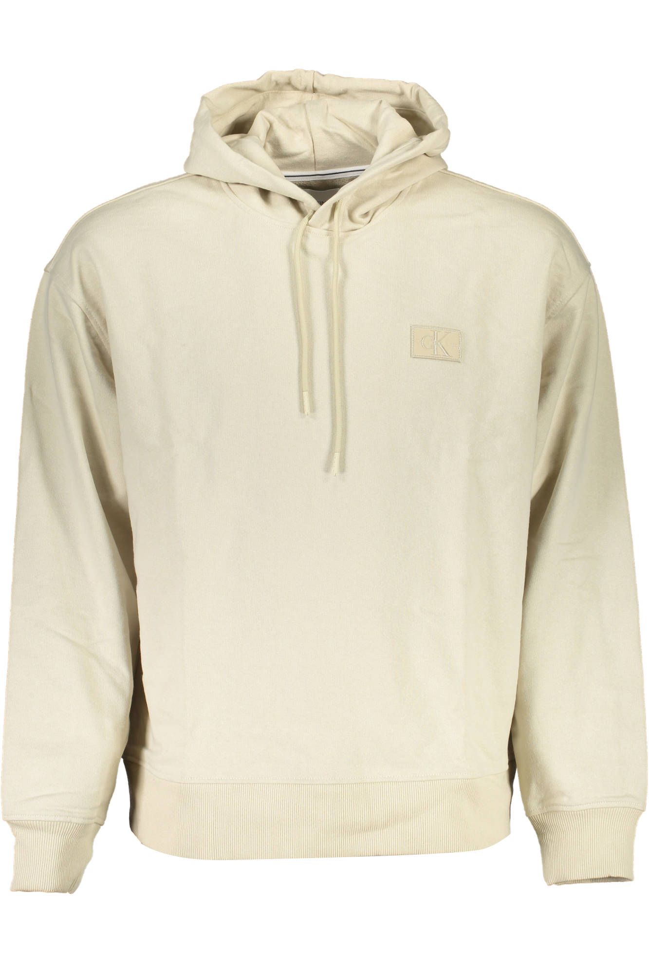 Beige Hooded Logo Sweatshirt in Recycled Cotton