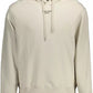 Beige Cotton Hooded Sweatshirt with Logo Print
