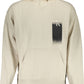 Beige Cotton Hooded Sweatshirt with Logo Print