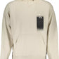 Beige Hooded Sweatshirt with Central Pocket