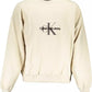 Beige Embroidered Crew Neck Sweater
