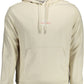 Chic Beige Hooded Sweatshirt with Contrast Details