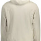 Beige Cotton Hooded Sweatshirt with Logo Print