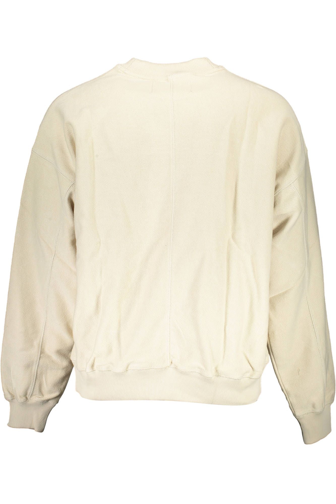 Beige Crew Neck Embroidered Sweatshirt