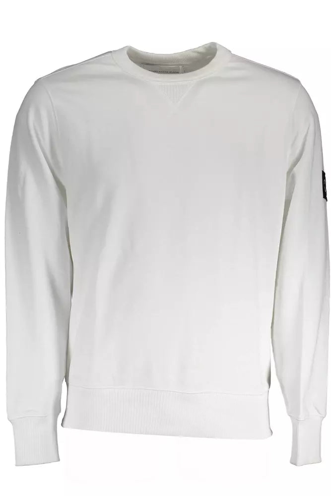 Elegant White Cotton Sweatshirt for Men