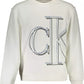 Elegant White Cotton Sweater with Logo