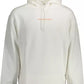Chic White Cotton Hooded Sweatshirt with Logo Detail