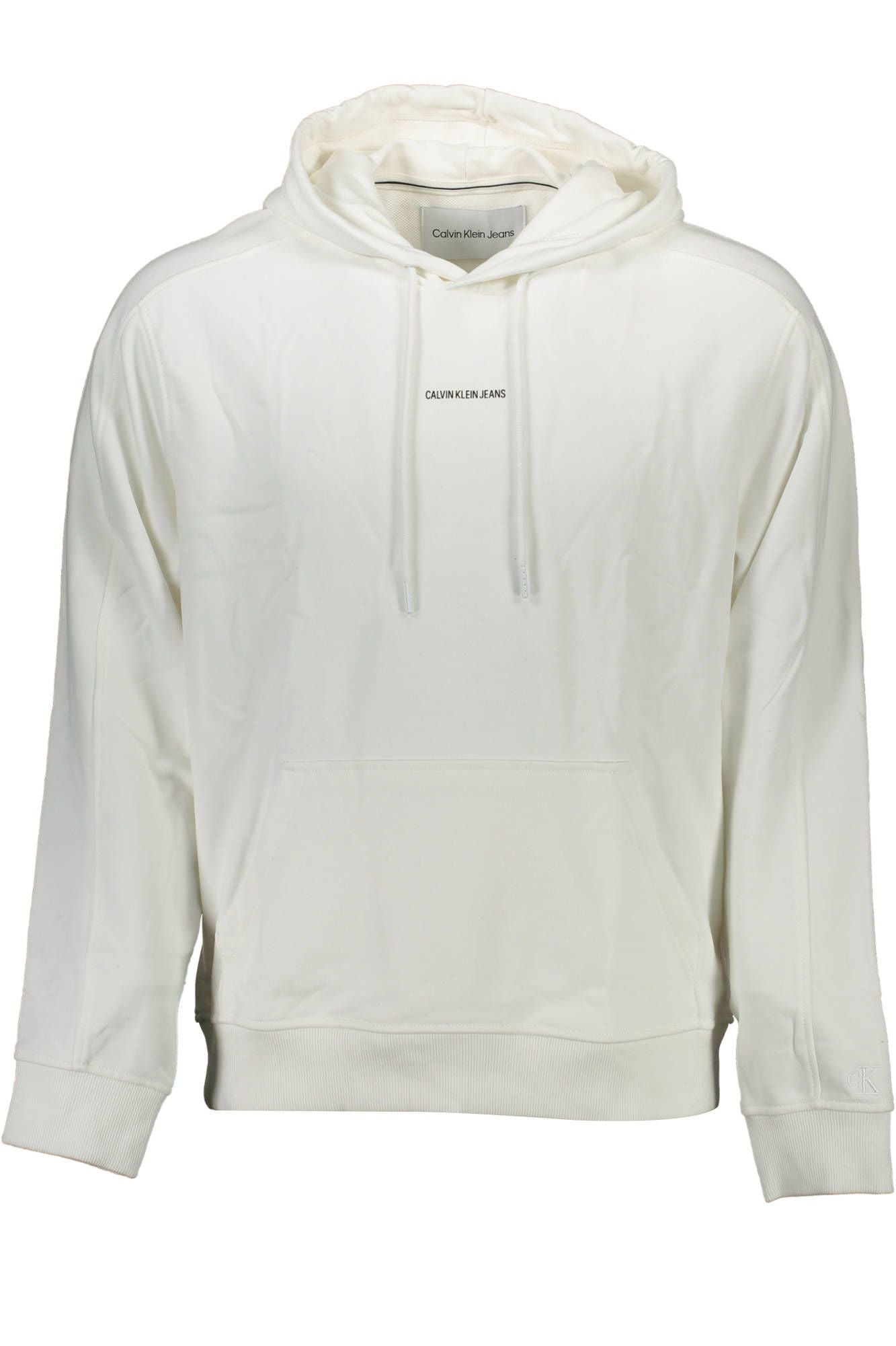 Sleek White Organic Hoodie with Logo Print