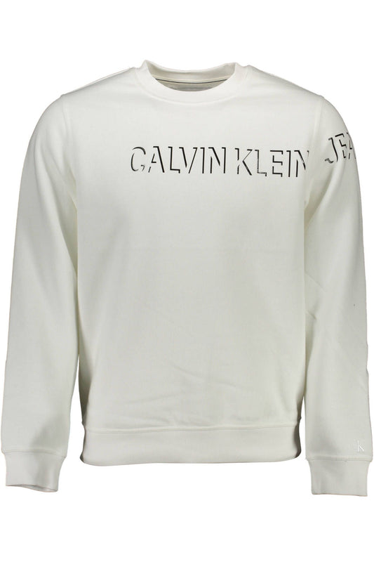 Elegant White Cotton Sweatshirt with Logo