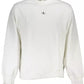 Sleek White Cotton Sweatshirt with Logo Print