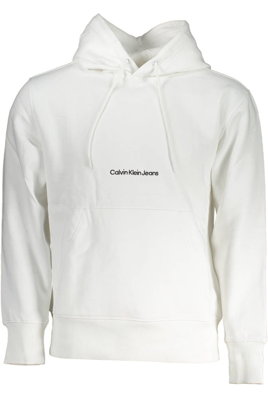 Sleek White Fleece Hooded Sweatshirt