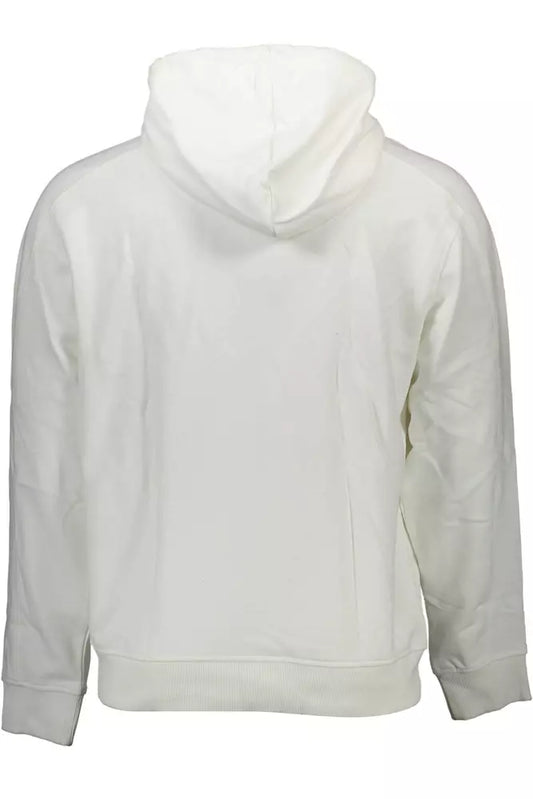 Elegant White Hooded Sweatshirt with Logo Print