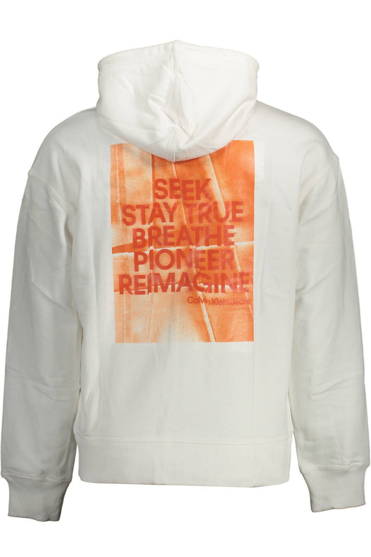 Elegant White Hooded Sweatshirt with Logo Print