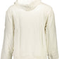 Sleek White Cotton Hooded Sweatshirt