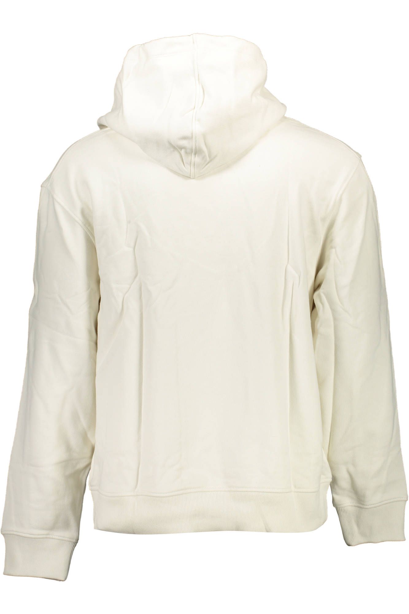 Sleek White Cotton Hooded Sweatshirt