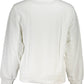 Sleek White Cotton Sweater with Logo Print