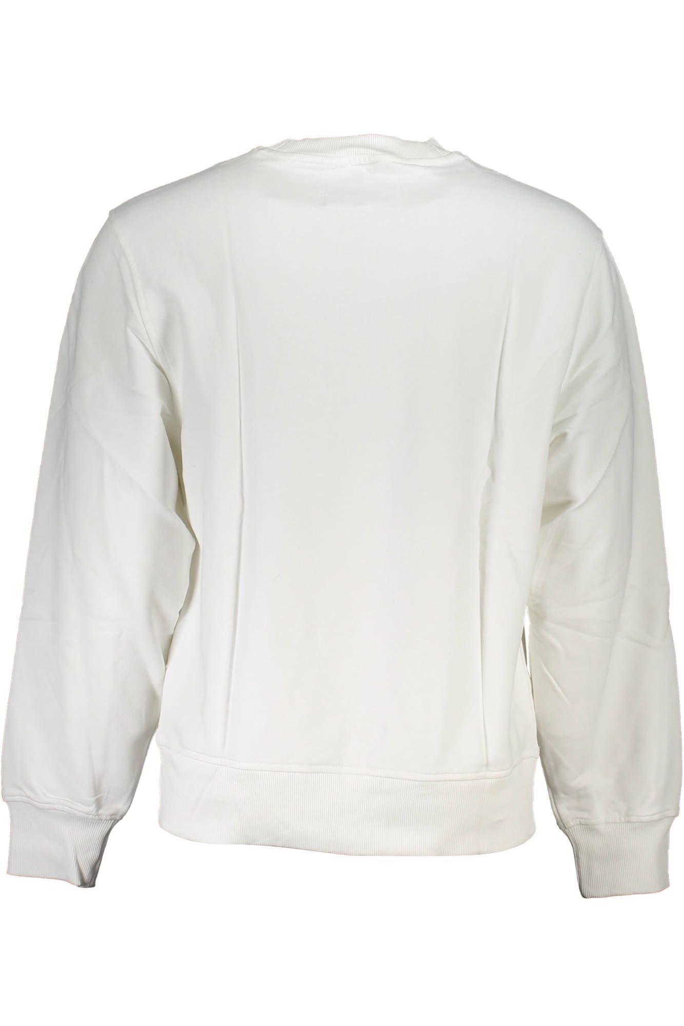 Sleek White Cotton Sweater with Logo Print