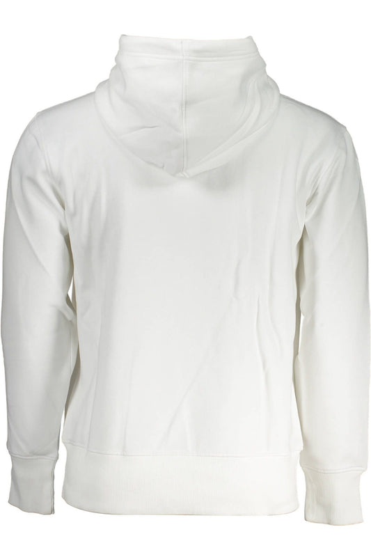 Sleek White Fleece Hooded Sweatshirt