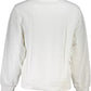 Sleek White Cotton Sweatshirt with Logo Print