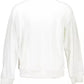 Sleek White Cotton Logo Sweatshirt