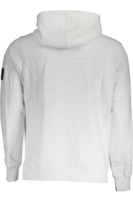 Elegant White Hooded Sweatshirt with Logo Detail