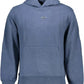 Chic Blue Hooded Sweatshirt with Logo Print