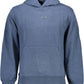 Chic Blue Hooded Sweatshirt with Logo Print