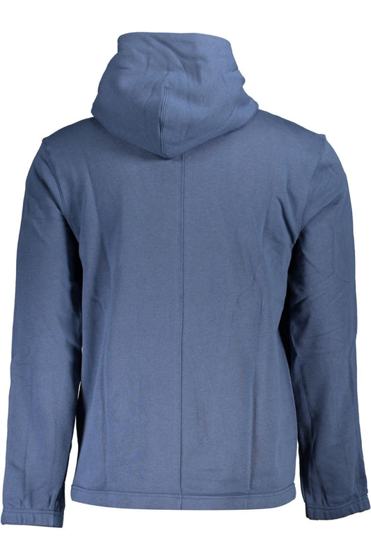 Elegant Blue Cotton Hoodie with Logo Detail