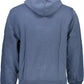 Chic Blue Hooded Sweatshirt with Logo Print