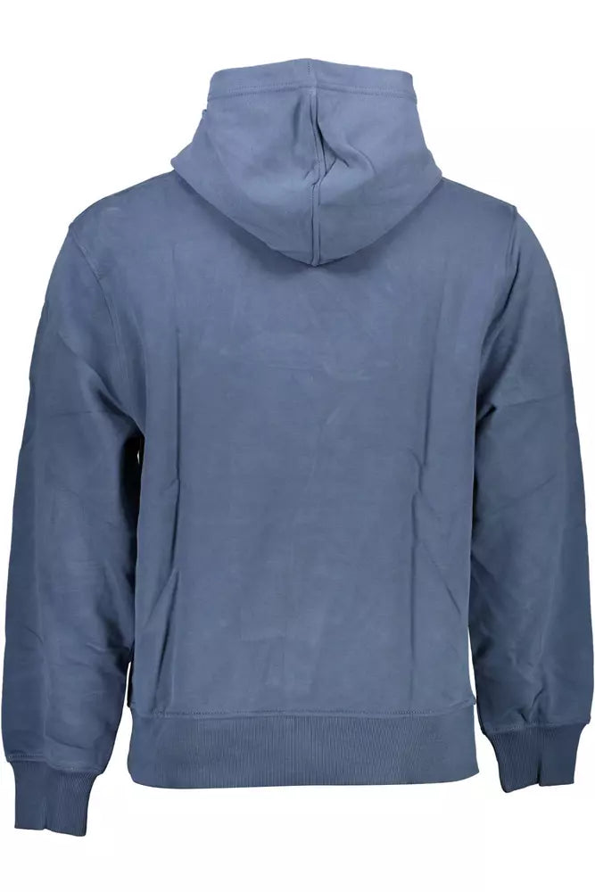 Chic Blue Hooded Sweatshirt with Logo Print