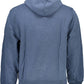 Chic Blue Hooded Sweatshirt with Logo Print