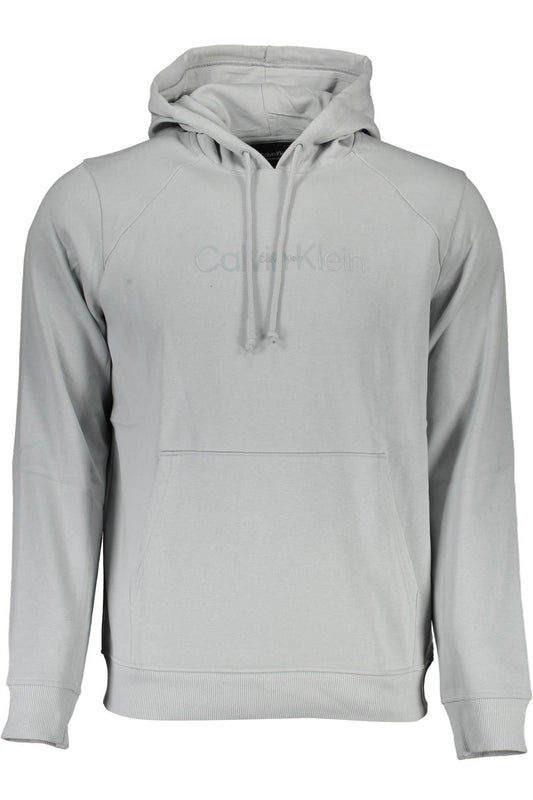 Classic Gray Hooded Sweatshirt with Reflective Print