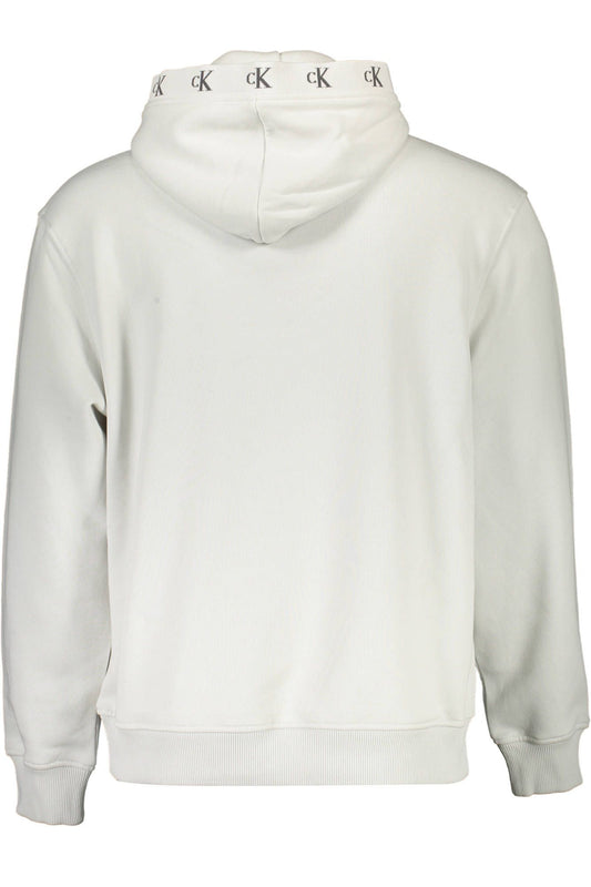 Sleek Gray Hooded Sweatshirt with Contrast Details