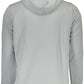 Classic Gray Hooded Sweatshirt with Reflective Print
