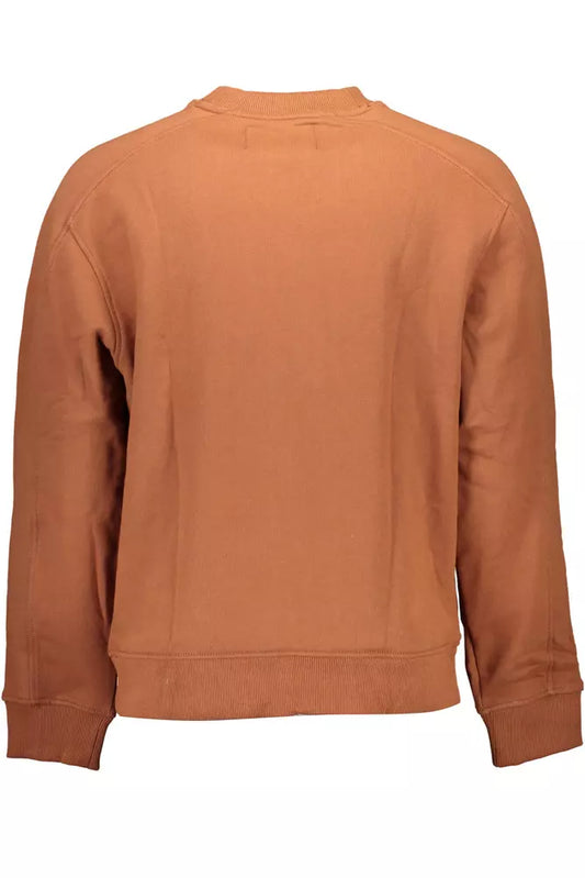 Sleek Cotton Logo Sweatshirt in Brown