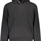 Sleek Black Hooded Sweatshirt with Contrast Details