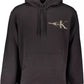 Chic Black Hooded Cotton Blend Sweater