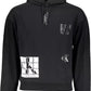 Elegant Black Hooded Sweatshirt with Contrasting Logo