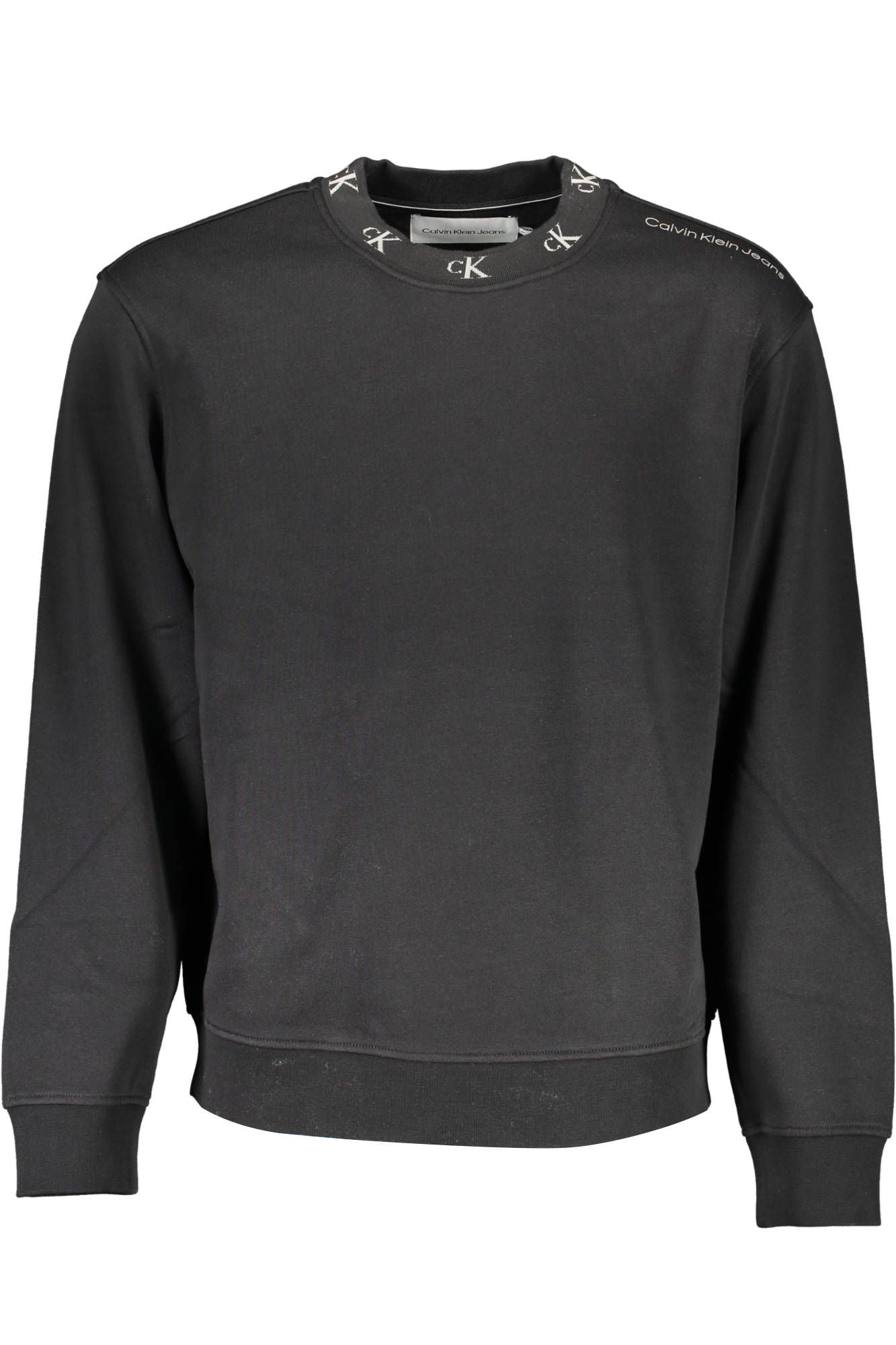 Elegant Crew Neck Sweater with Contrast Detailing