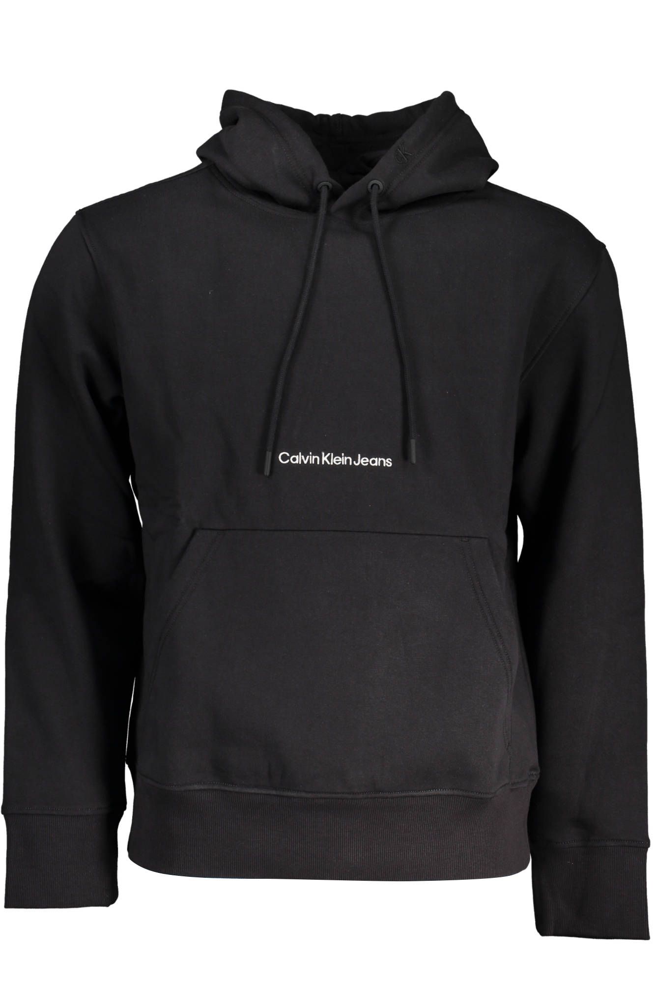 Sleek Black Cotton Hooded Sweatshirt