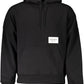 Sleek Black Cotton Hooded Sweatshirt