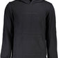 Sleek Black Hooded Sweatshirt with Logo Print